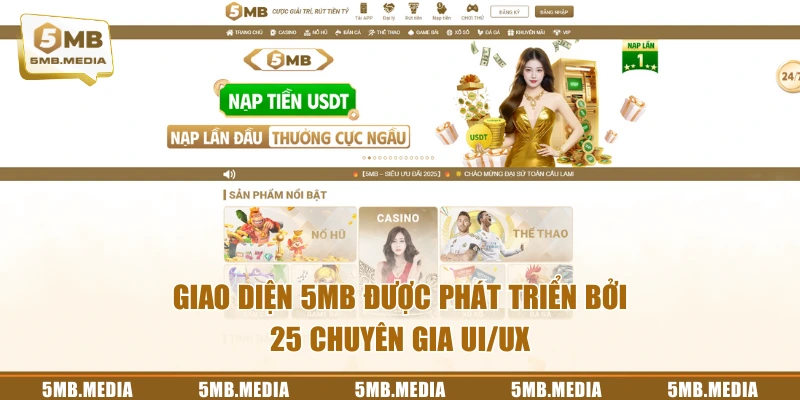 Giao diện 5MB được phát triển bởi 25 chuyên gia UI/UX