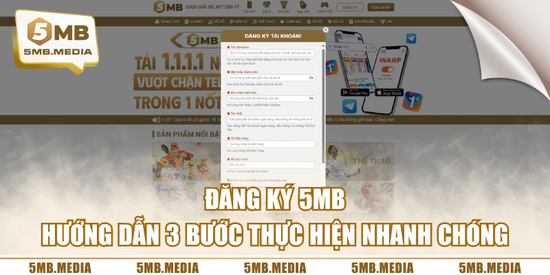 Đăng ký 5MB | Hướng Dẫn 3 Bước Thực Hiện Nhanh Chóng